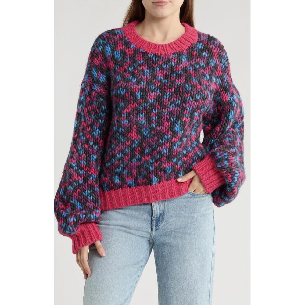 NWT! MOTHER The Bell Sleeve Pullover Sweater in Chunk of Chain Size Small